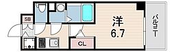 アドバンス神戸マーレ 1Kの間取図画像