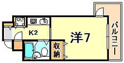 ダンディライオン灘 ワンルームの間取図画像