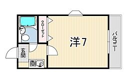 コーポ旗塚 1Kの間取図画像