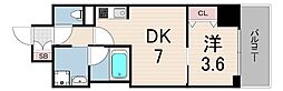 レオンコンフォート神戸駅前 1DKの間取図画像