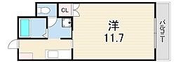 アビターレ王子公園 1Kの間取図画像