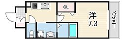 エヴァステージ神戸六甲 1Kの間取図画像