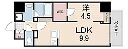 ルガールボニート新神戸 1LDKの間取図画像
