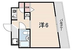 ロイヤルコート六甲桜ヶ丘 1Kの間取図画像
