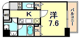 RESIDIA神戸元町 1Kの間取図画像