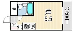ラ・レジダンスド・エリール ワンルームの間取図画像