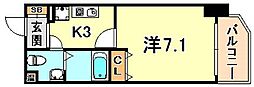 ベルトピア門口 1Kの間取図画像