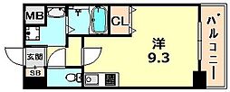 アーバンフラッツ王子公園 ワンルームの間取図画像