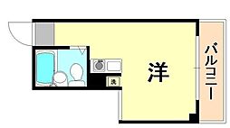 ネオダイキョー三宮 ワンルームの間取図画像