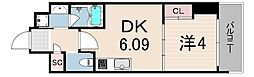 プレジオ日暮通 1DKの間取図画像