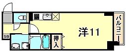 SDGlanz新神戸 ワンルームの間取図画像