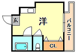 東門エースタウンビル ワンルームの間取図画像