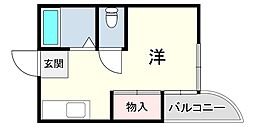 東門エースタウンビル ワンルームの間取図画像