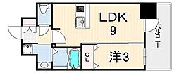 プレサンス神戸水木通ルミエス 1LDKの間取図画像