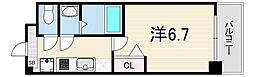 アドバンス神戸レイソレ 1Kの間取図画像