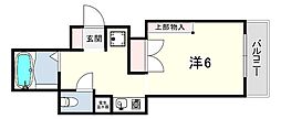 ロッコーガーデンホームズ ワンルームの間取図画像