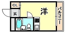 Riora神戸 ワンルームの間取図画像