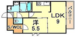 S・RESIDENCE神戸磯上通 1LDKの間取図画像