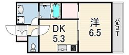 アクアコート 1DKの間取図画像