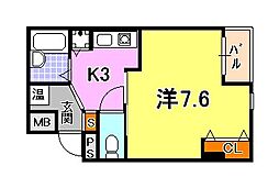 プレサンス神戸メリケンパーク前 1Kの間取図画像