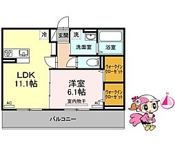 JR徳島線 鮎喰駅 徒歩8分の賃貸アパート 3階1LDKの間取り