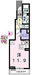 グラチチュード4 1Kの間取図画像