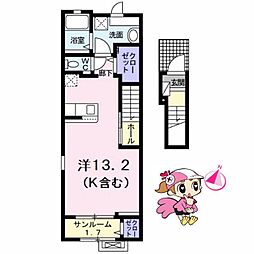 コッティクワハラ4 ワンルームの間取図画像