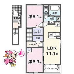 フェリーチェ 向日葵 II 2LDKの間取図画像