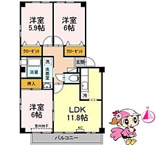 徳島県徳島市佐古八番町（賃貸アパート3LDK・1階・67.08㎡） その2