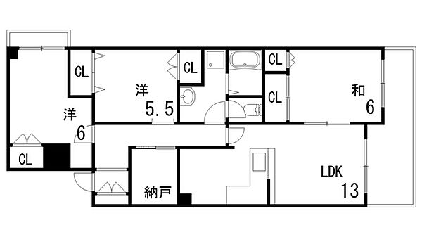 ハッピーコート芦屋 ｜兵庫県芦屋市東山町(賃貸マンション3LDK・2階・88.00㎡)の写真 その2