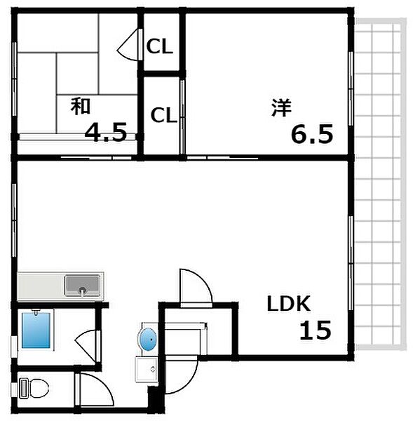 岩園サニーハイツ ｜兵庫県芦屋市岩園町(賃貸マンション2LDK・3階・56.56㎡)の写真 その2