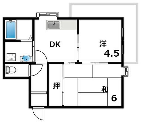 信和マンション ｜兵庫県神戸市東灘区北青木4丁目(賃貸マンション2DK・4階・36.00㎡)の写真 その2