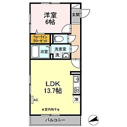 ドゥヴァンクール1 1LDKの間取図画像