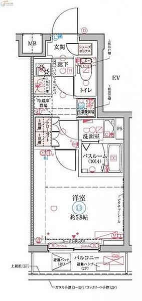 クレヴィスタ横浜大口 508｜神奈川県横浜市神奈川区大口仲町(賃貸マンション1K・5階・20.80㎡)の写真 その2