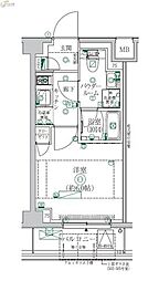 クレイシア横浜ヴェール 1階1Kの間取り