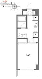 ガーデン萩中 4階1Kの間取り