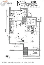 スカイコート蒲田壱番館 8階1DKの間取り