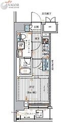 メインステージ元住吉 3階1Kの間取り