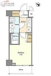 Ｒｉｓｉｎｇ　Ｐｌａｃｅ　川崎二番館 5階1Kの間取り