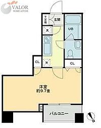 クロスレジデンス蒲田 3階1Kの間取り