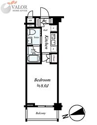 フォルティス大森 1Kの間取図画像