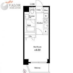 コートブランシェ 1Kの間取図画像