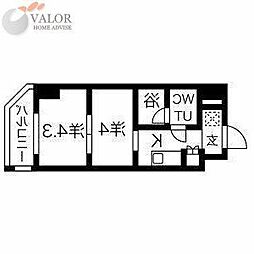 スパシエ蒲田グランドタワー 2Kの間取図画像