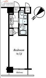 グリフィン新横浜・参番館 1Kの間取図画像
