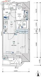 MAINSTAGE西蒲田2 1Kの間取図画像