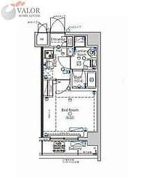 L'AVENIR東神奈川 1Kの間取図画像