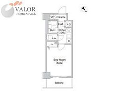 PRIMEURBANオオモリ 1Kの間取図画像