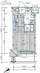 メインステージ蒲田6エグザ 1Kの間取図画像