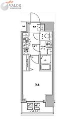 ジェノヴィア川崎駅グリーンヴェール 1Kの間取図画像