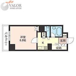 エスティメゾン川崎 1Kの間取図画像